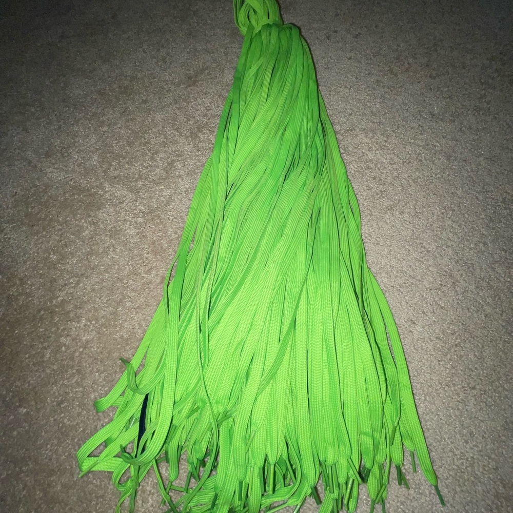 A Pair Of Lime Green Shoestrings